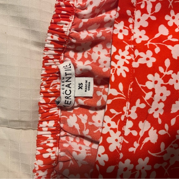 J Crew orange floral skirt with tie and ruffle - Picture 2 of 2
